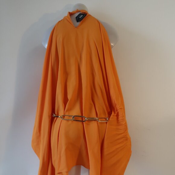 Taller Marmo Orange Halter Chain Belt Sleeveless Halter Tunic Top L COLOR - Picture 5 of 9